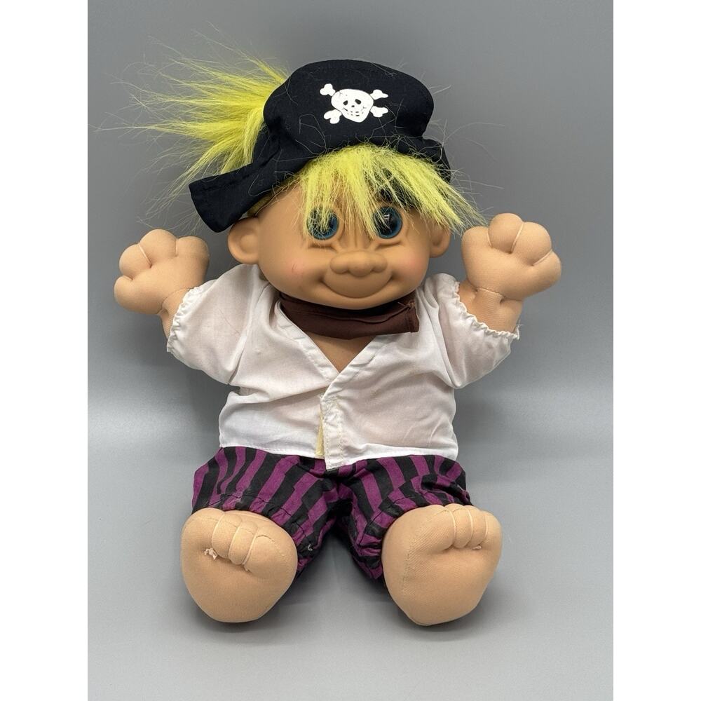 Vintage Russ Troll Pirate Yellow Hair 12 Inch Doll READ DETAILS